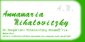 annamaria mihalovitzky business card